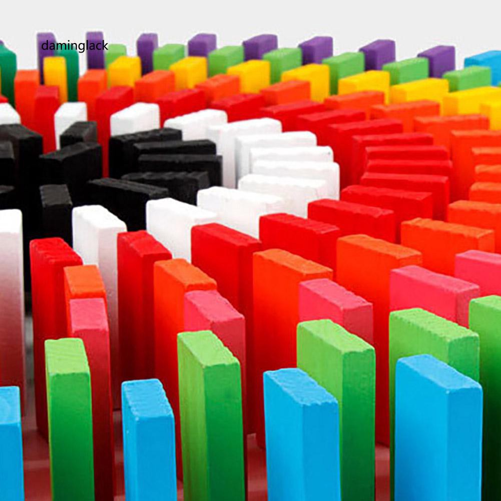 Set 120 thanh gỗ domino đồ chơi nhiều màu sắc cho trẻ em