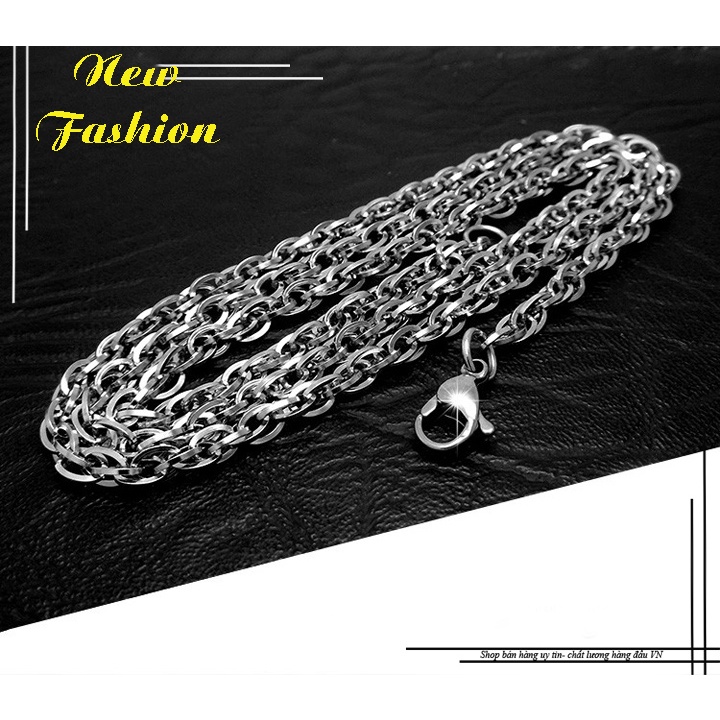 Sỉ dây chuyền inox kiểu 3 lồng xoắn 3mm đẹp, không đen, hợp thời trang