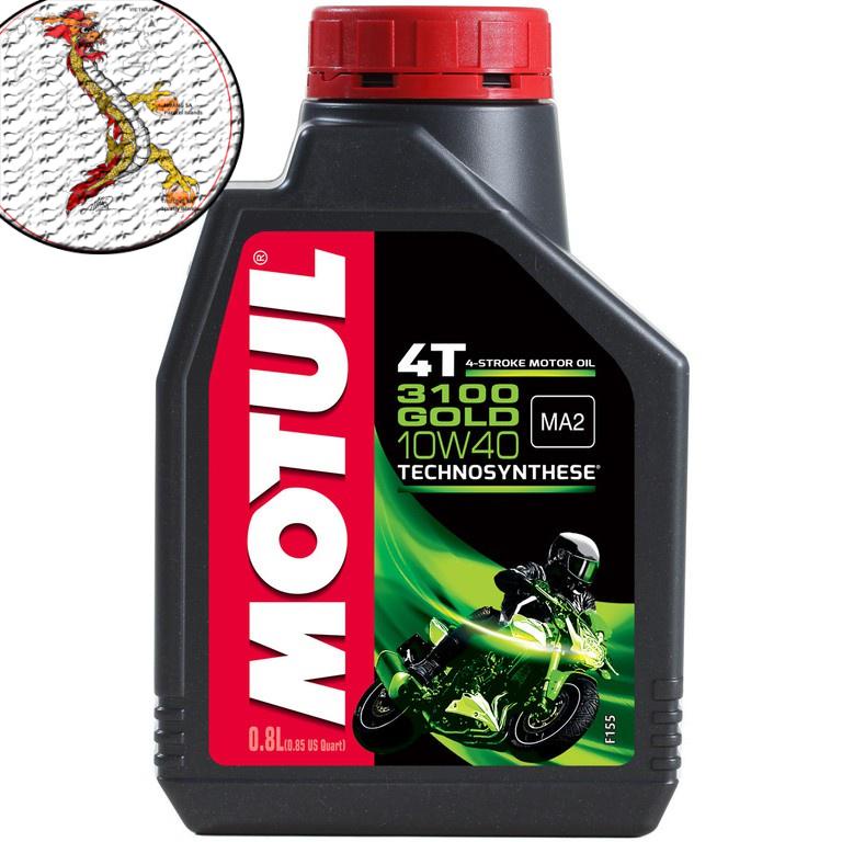 [MOTUL GOLD+PHỄU] Nhớt MOTUL 3100 GOLD 10W40 chai 800ml, nhớt xe máy/xe côn tay motul 3100 10W40 chai 800ml giá rẻ