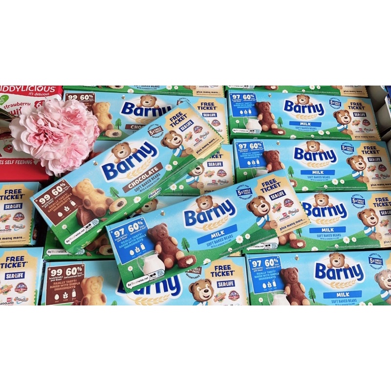 BÁNH BÔNG LAN GẤU BARNY &amp; LULU ĐỦ VỊ -  HỘP 5 BÁNH