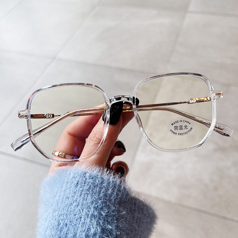 Kính mắt VIENDO tròng vuông đổi màu chống ánh sáng xanh chống tia UV độ cận theo yêu cầu thời trang unisex