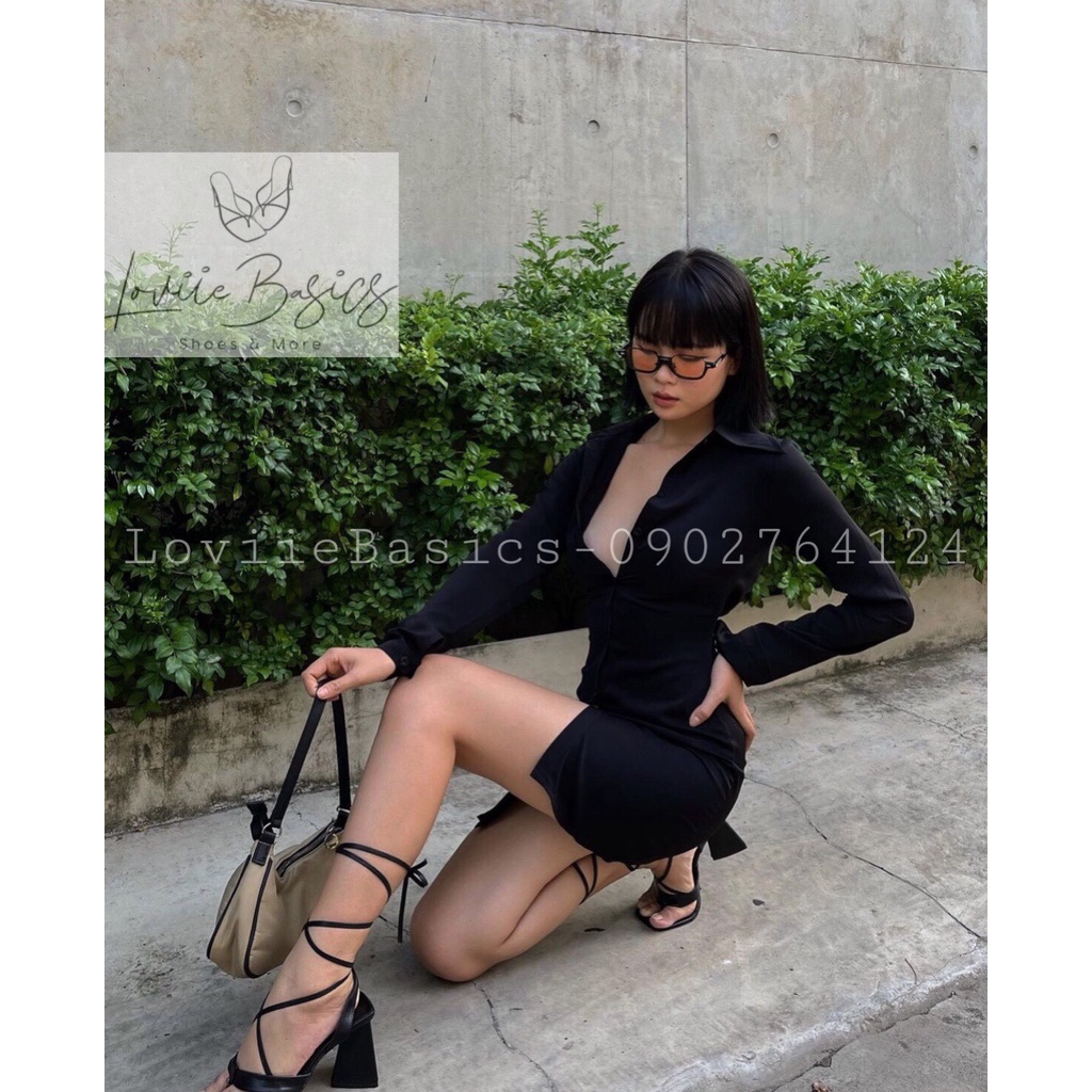 SANDAL CAO GÓT LOVIIECORNER - GIÀY NỮ MŨI VUÔNG CỘT DÂY - GIÀY THỜI TRANG GÓT TAM GIÁC 9 PHÂN G220427