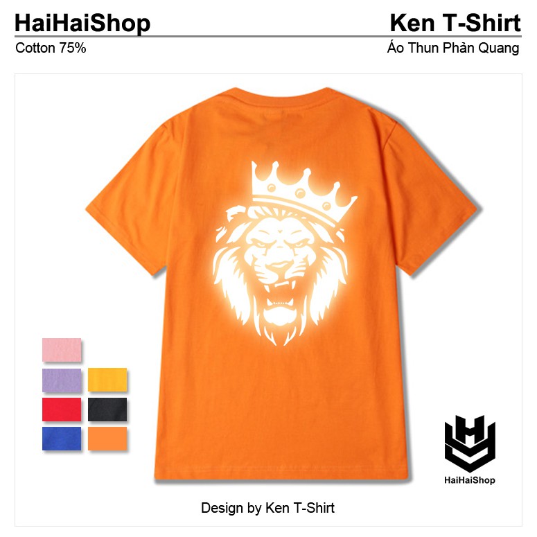 Áo Thun Phản Quang LionKing Cotton 75% Form Rộng Unisex Nam Nữ Đẹp Ken T-Shirt