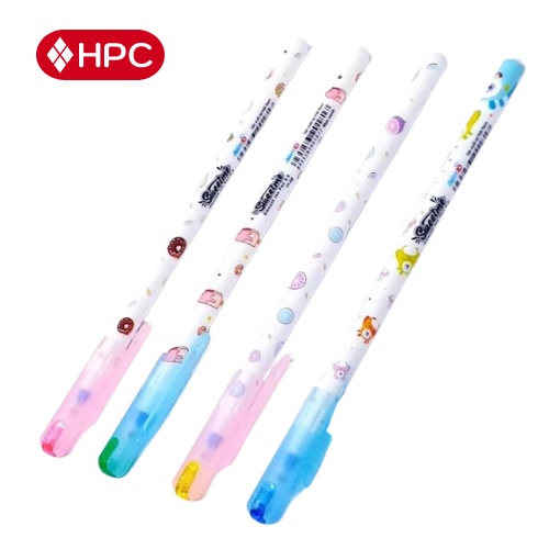 Bút Bi Bút Viết TP-08 Mực Đen Ngòi 0.6mm Thân Bút In Hình Siêu Cute