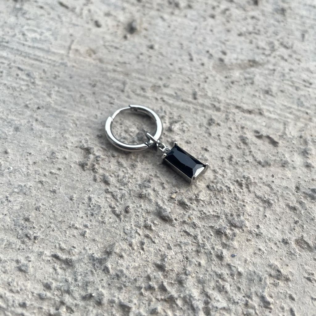 Bông tai hình thánh giá đính đá zircon phong cách hip hop cá tính cho nam và nữ