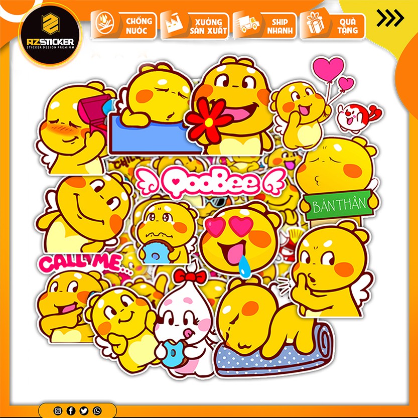[Set 100+] Sticker QooBee Agapi Khủng Long Dễ Thương | STK129 | Hình Dán Mũ Bảo Hiểm Laptop Điện Thoại Vali Sổ Bình Nước