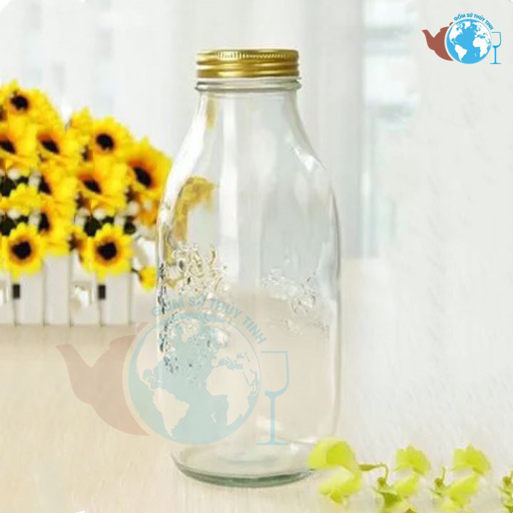 Chai thủy tinh lớn 1000ml mason, chai thủy tinh 1 lít nắp thiếc | BigBuy360 - bigbuy360.vn