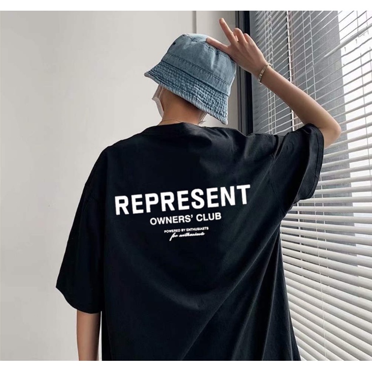 Áo from rộng nam nữ Represent vải cotton áo thun nam nữ có cổ tay lỡ unisex Semir
