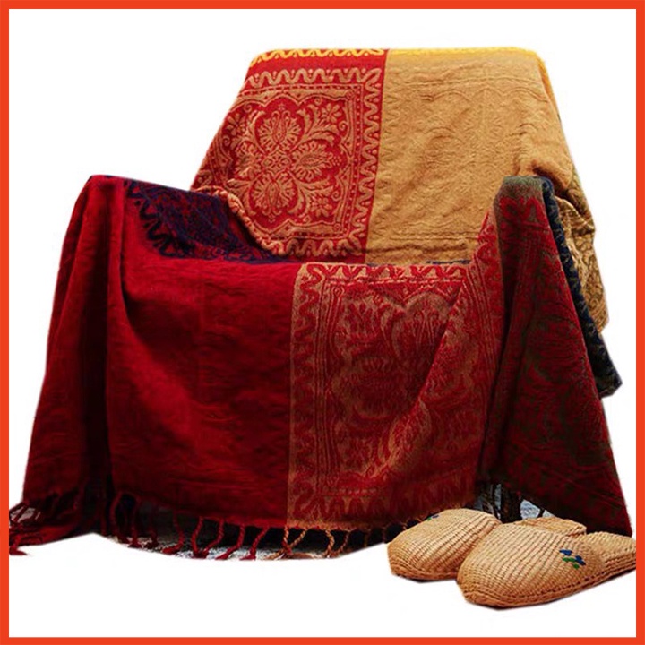 Khăn phủ Sofa, Thảm thổ cẩm vintage trang trí phòng khách kích thước 1m5x1m9