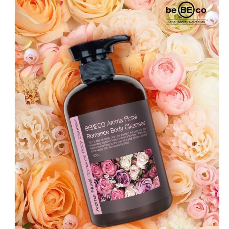 SỮA TẮM NƯỚC HOA HƯƠNG THƠM LÃNG MẠN CAO CẤP BEBECO AROMA FLORAL -750ML