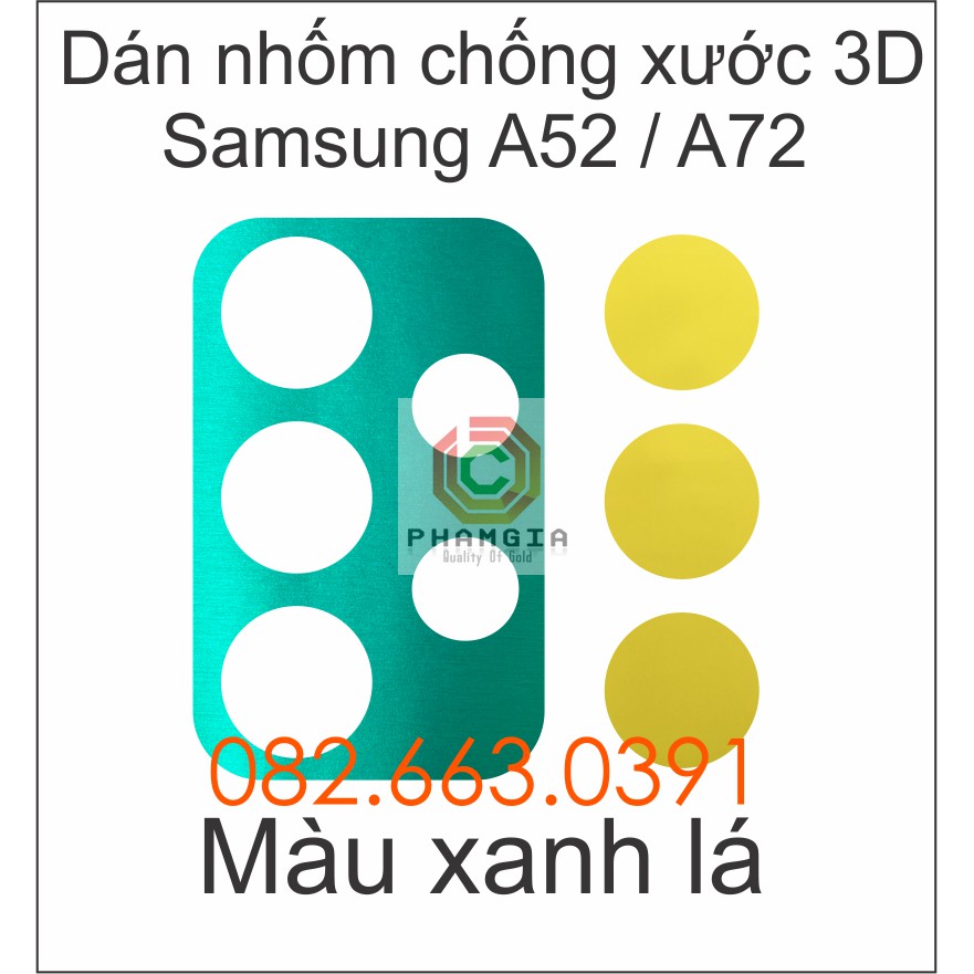 Dán decal nhôm chống xước camera Samsung A51 A52 (4G / 5G) / A52S / A72 (4G / 5G)
