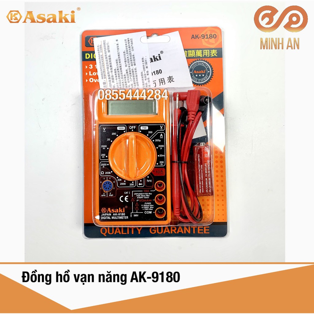 Đồng hồ đo điên vạn năng điện tử  ASAKI AK-9180