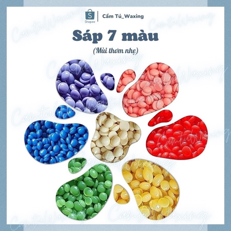 SÁP WAX LÔNG 7 MÀU [TẶNG KÈM QUE GỖ PHẾT SÁP] (CHUYÊN CHO LÔNG CỨNG DÀY NHIỀU RẬM)