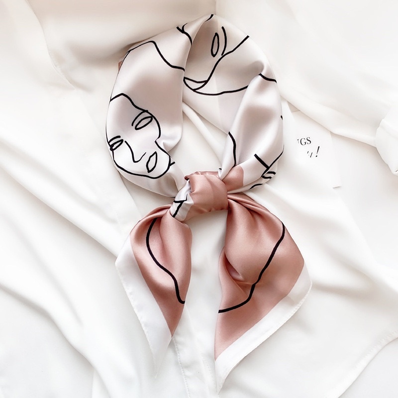 Khăn turban lụa vuông size 70x70cm nhiều mẫu - Maben