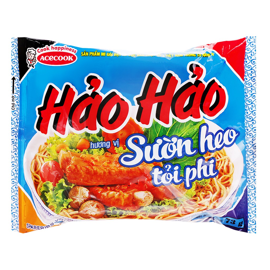 10 GÓI Mì Hảo Hảo hương vị sườn heo tỏi phi gói 73g