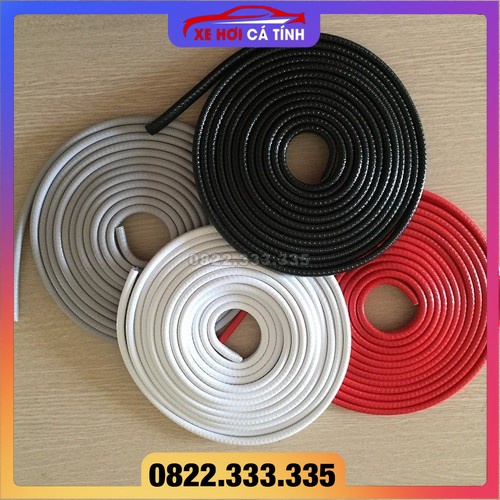 Combo Cuộn 5m Gioăng Cao Su, Nẹp Viền Cửa Chữ U Lõi Thép Chống Va Đập Trầy Xước Cánh Cửa Ô Tô