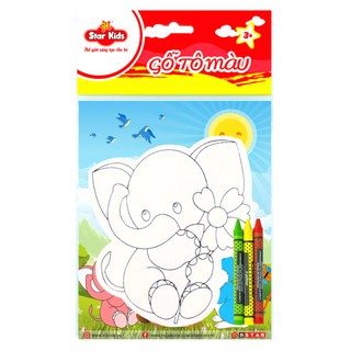[KHUYẾN MÃI ĐẶC BIỆT] Gỗ Tô Màu Con Voi Cho Bé STAR KIDS (K-202/1)