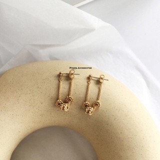 Bông tai dáng dài dây mảnh xoắn phong cách vintage thời trang hot trend / khuyên tai nữ