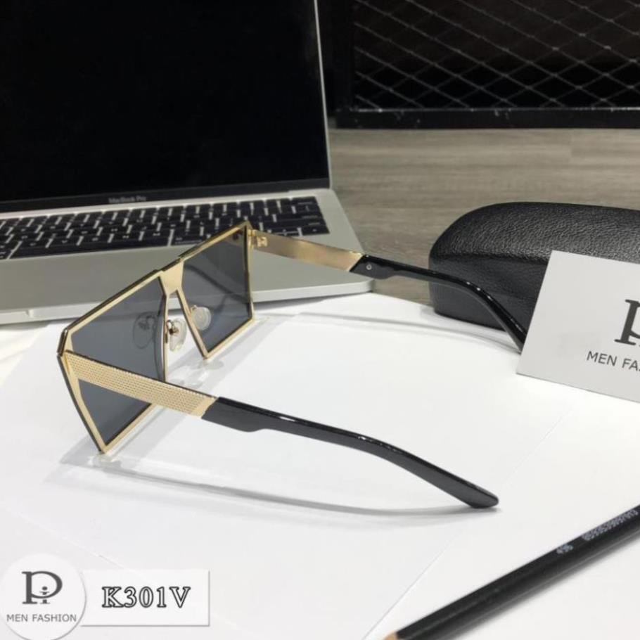 Kính Mát Nam Gọng Vuông Kim Loại - Kính Râm Nam Nữ Cao Cấp Tặng Hộp K301 trangmoon106
