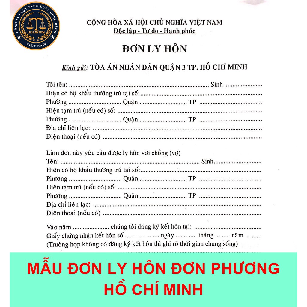 ◙☋Mẫu đơn ly hôn phương các quận thành phố Hồ Chí Minh