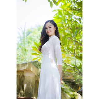 set Áo dài trắng học sinh, sinh viên vải lụa nhật có lót ngực( kèm quần)