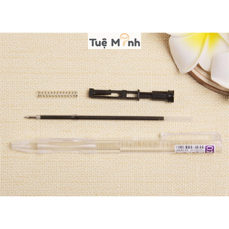 Bút bi bấm basic Baoke ngòi 0.7mm VPP Tuệ Minh, bút viết màu xanh/ đen/ đỏ B29