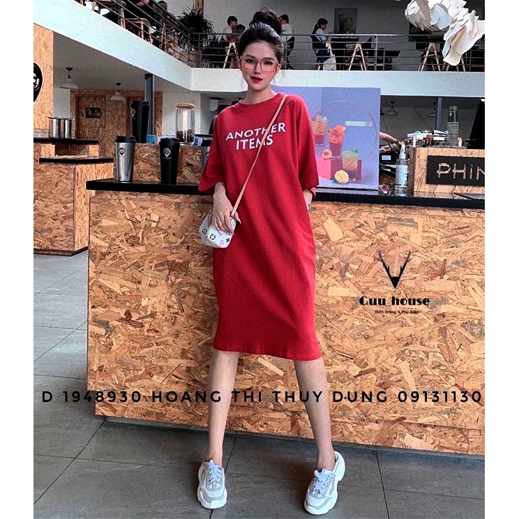 Đầm suông nữ , váy suông Another cộc tay cổ tròn chất liệu cotton mịn mát form rộng mặc được bầu có size | BigBuy360 - bigbuy360.vn