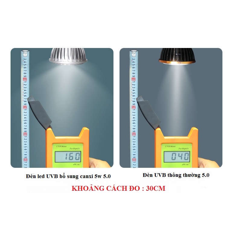 Đèn led UVB 5.0 và UVB 10.0 5w bổ sung canxi cho bò sát thú cưng không cần dùng chụp đèn