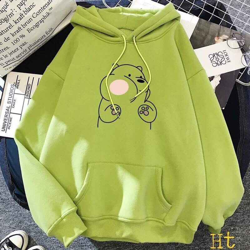 kho sỉ giá rẻ- Áo hoodie gấu má phính 3D HT11