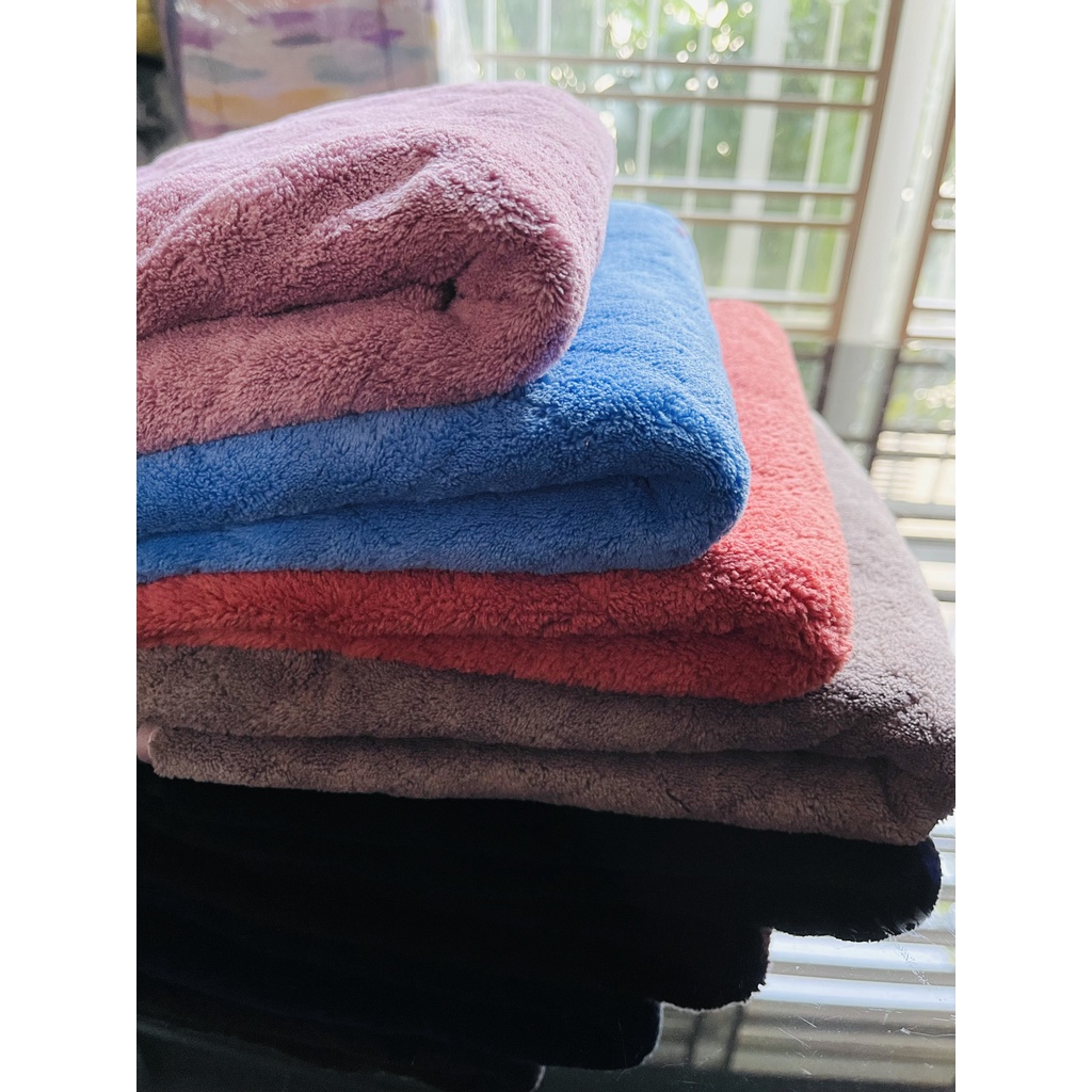 Khăn tắm lông cừu vân chám chìm, KT 70x140cm