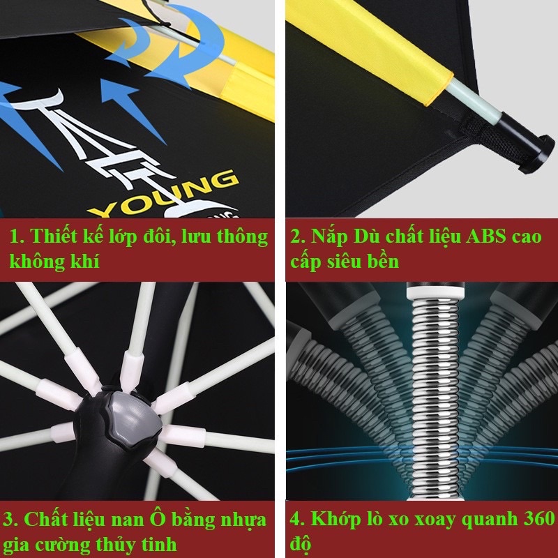 Ô Câu Cá YUZHIYUAN - Ô Dù Dã Ngoại Che Nắng Mưa 2 Màu Với Công Nghệ Phủ 5 Lớp Cao Cấp KK-28
