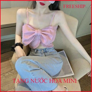 Áo croptop 2 dây nơ ngực
