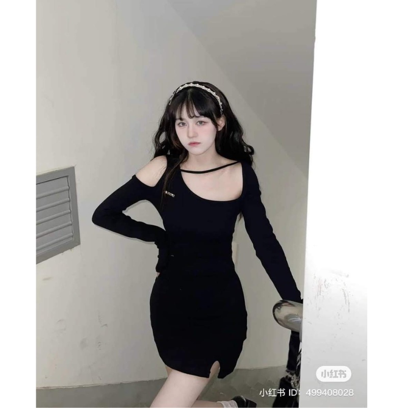 Váy body dự tiệc thắt nơ sau Tabishop Đầm nữ hở lưng dài tay phong cách ulzzang Hàn quốc siêu xinh | BigBuy360 - bigbuy360.vn