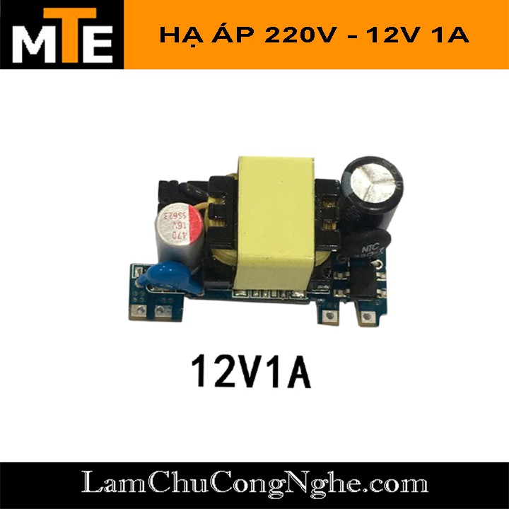 Mạch nguồn siêu mini 220V - 12V 1A 1 hàng chân - Module nguồn hạ áp cực nhỏ gọn thích hợp cho các dự án IOT