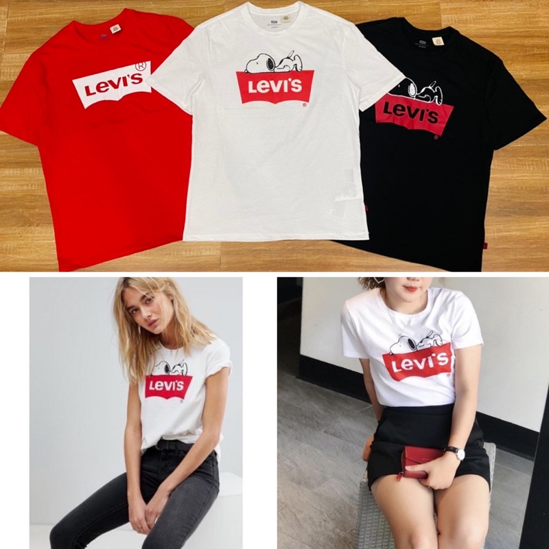 Áo thun levis nam nữ form unisex in hình snoopy xuất xịn