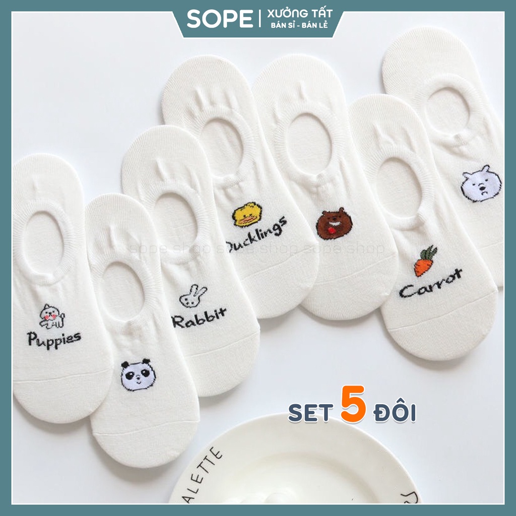 Tất vớ nữ chất liệu vải cotton, họa tiết hoạt hình cực dễ thương - Sope Shop
