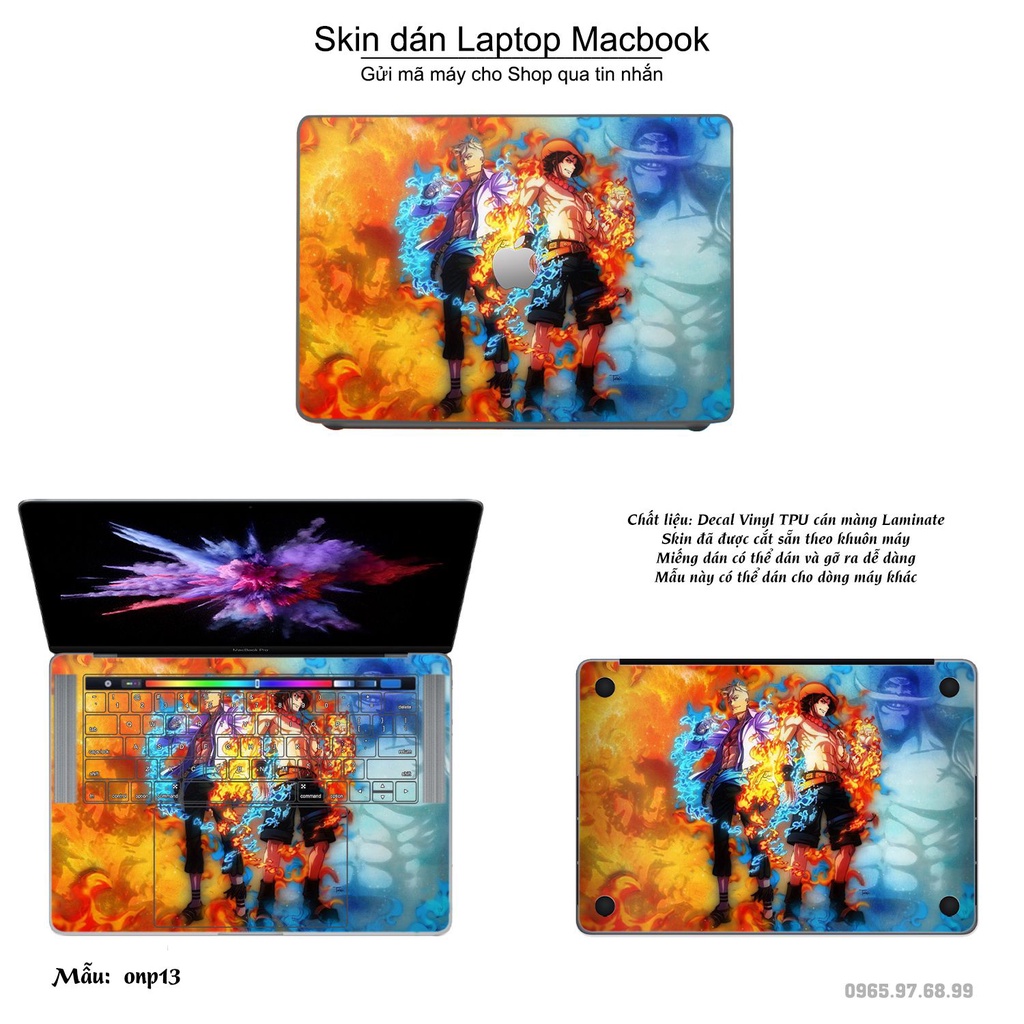 Skin dán Macbook mẫu One Piece (đã cắt sẵn, inbox mã máy cho shop)