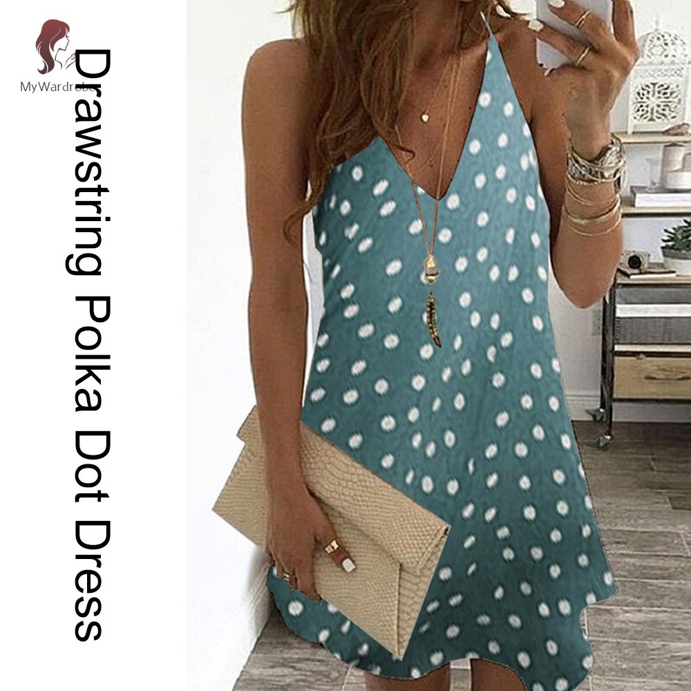 Đầm Maxi Hai Dây Họa Tiết Chấm Bi Thời Trang Dành Cho Nữ | BigBuy360 - bigbuy360.vn