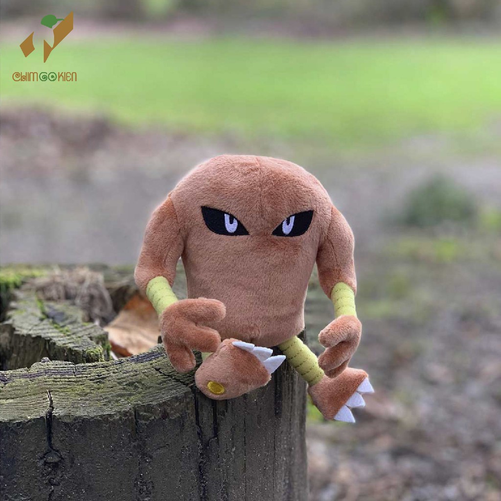 Gấu bông pokemon đấu sĩ Hitmonlee(Sawamuraa) 15cm size fit Nhật