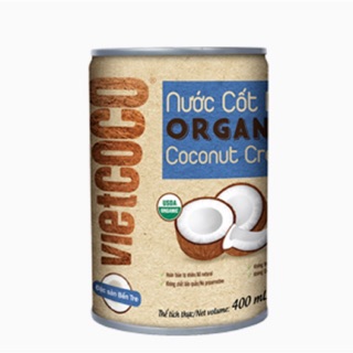Nước Cốt Dừa hữu cơ Vietcoco 400ml ngậy béo organic coconut milk Usda