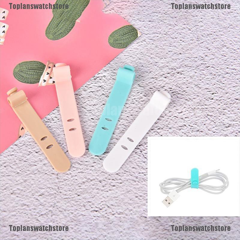 Bộ 4 Kẹp Quấn Dây Cáp Bằng Silicone Tiện Dụng Mang Theo Du Lịch