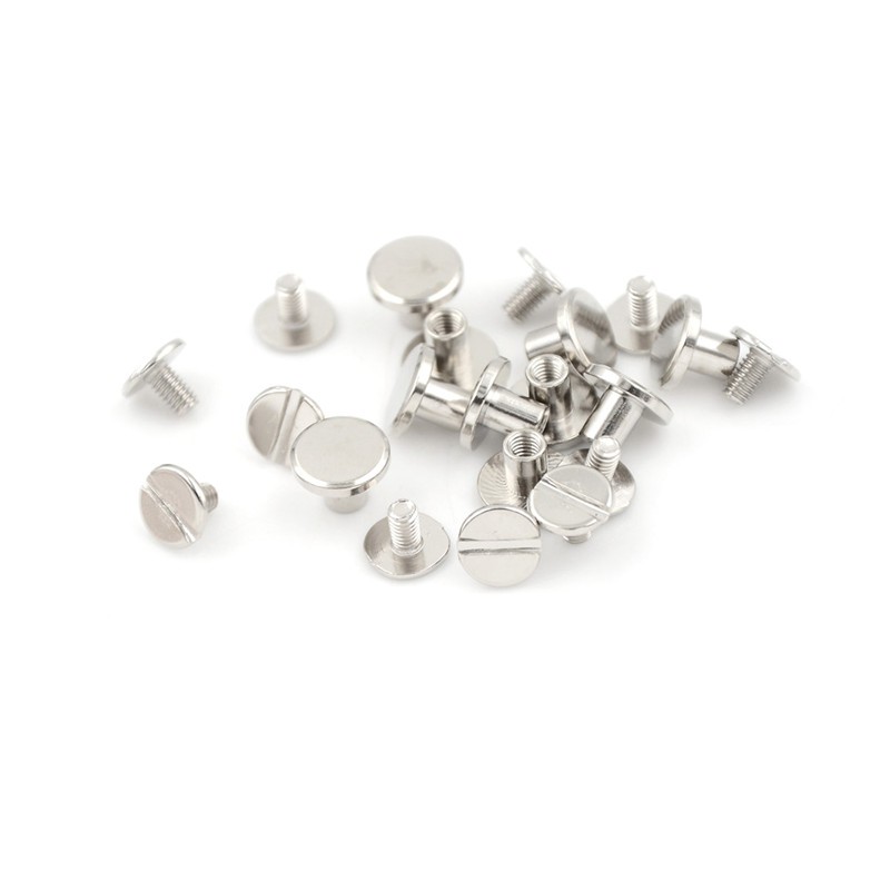 Bộ 10 đinh tán đồng thau thiết kế đầu phẳng làm đồ thủ công da DIY