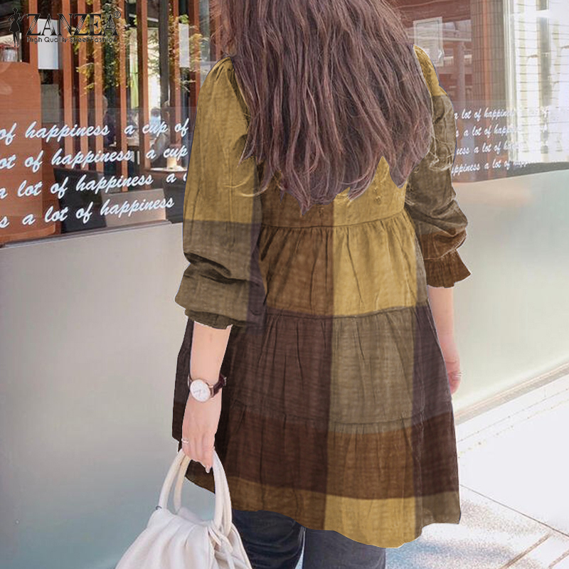 Áo ZANZEA Tay Dài Dáng Rộng Thời Trang Hàn Quốc Cho Nữ