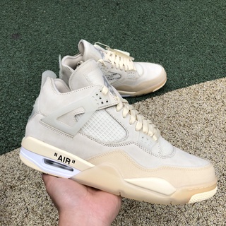 <KieuNguyen> Giày thể thao Air Jordan 4 Off White Sail - Kèm 3 bộ dây thay!
