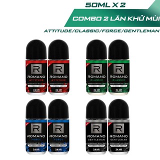 Combo 2 Lăn khử mùi cho Nam Romano 50ml/chai