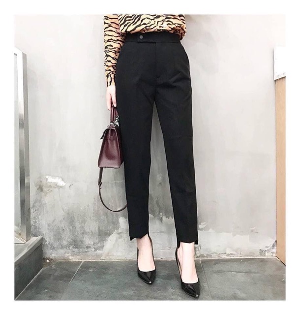 Quần baggy vải lệch gấu cao cấp