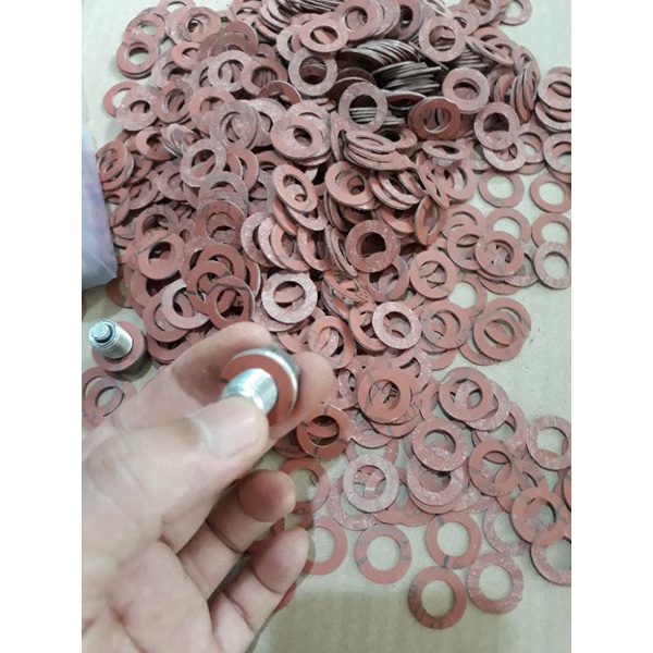 Oil drain plug gasket 20 pcs.Long đền ốc xả nhớt xe máy. ốc rốn dầu. túi 20 cái. dùng cho ốc 12, 13 mm