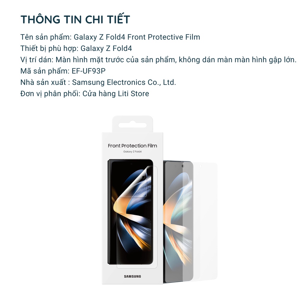 Bộ tấm dán màn hình trước dành cho Samsung Galaxy Z Fold4