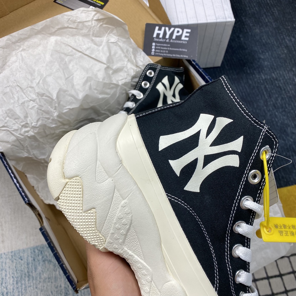 Giày sneaker MLB Chunky High New York Yankees (MLB đen đế trắng) - HYPE Sneaker | Bản 1:1 chuẩn