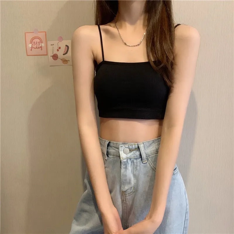 Áo Bra Quây Nữ Màu Đen Trắng Chất Cotton Dây Sợi Bún Co Dãn Bốn Chiều Thấm Hút Mồ Hôi Loại 1 Dễ Mix Đồ